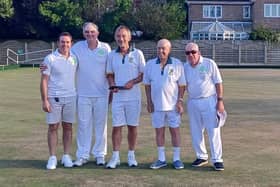 The winning Billingshurst team with the Storrington Bowls Club organisers