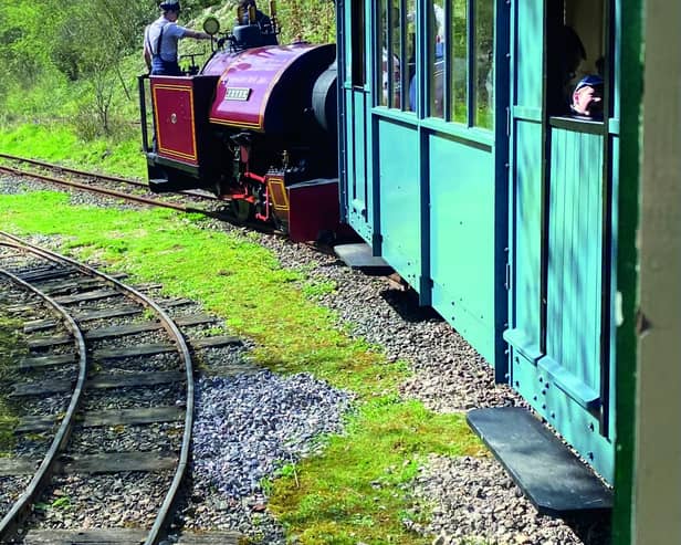 Peter steaming through the Amberley Museum.