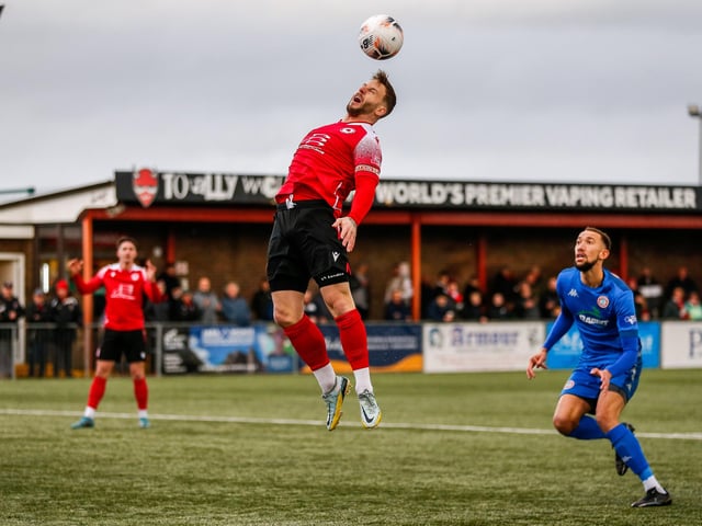 Action from Eastbourne Borough's 2-0 home loss to Worthing in National South