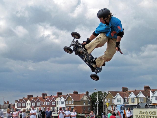 Flying High, Janet Constable's photo of a skater, won the first round of Littlehampton Camera Club's 2010-11 enprints competition