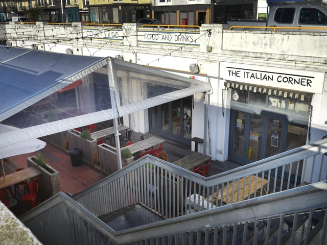 The Italian Corner at The Courtyard on Hastings seafront.