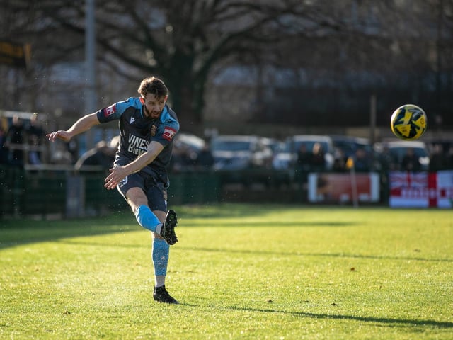 Action from Three Bridges' home clash with Burgess Hill Town in the Isthmian south east division
