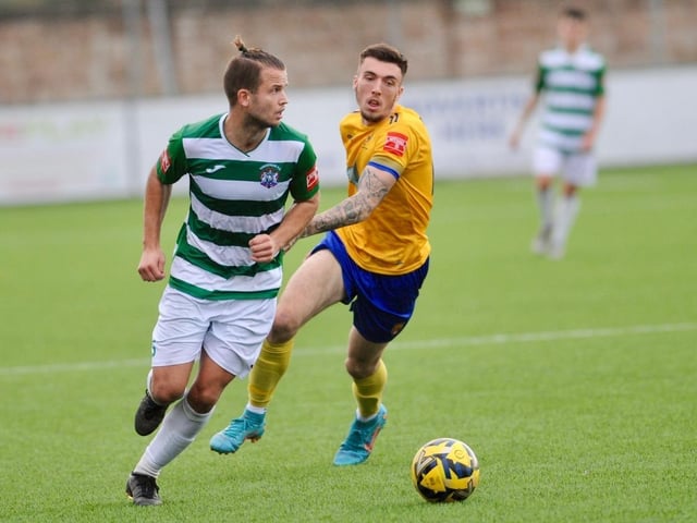 Action from Lancing's win over Corinthian in the Isthmian south east division
