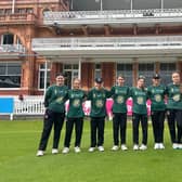 Burgess Hill CC U13 girls at Lord's - in front of the famous pavilion