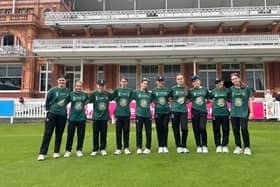 Burgess Hill CC U13 girls at Lord's - in front of the famous pavilion