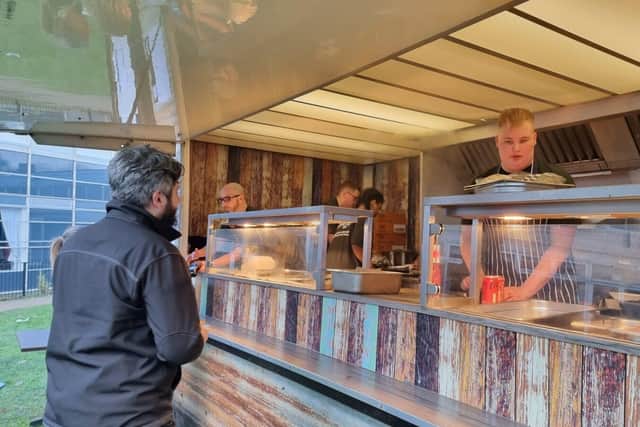 Toby is joined by classmates at Chichester College, making his food truck dream come true