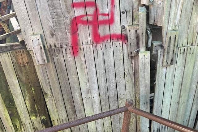 A swastika graffitied in Yapton