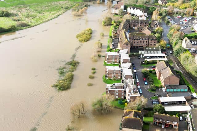 Rising river levels are now dangerously close to properties in Pulborough. Photo: Eddie Mitchell