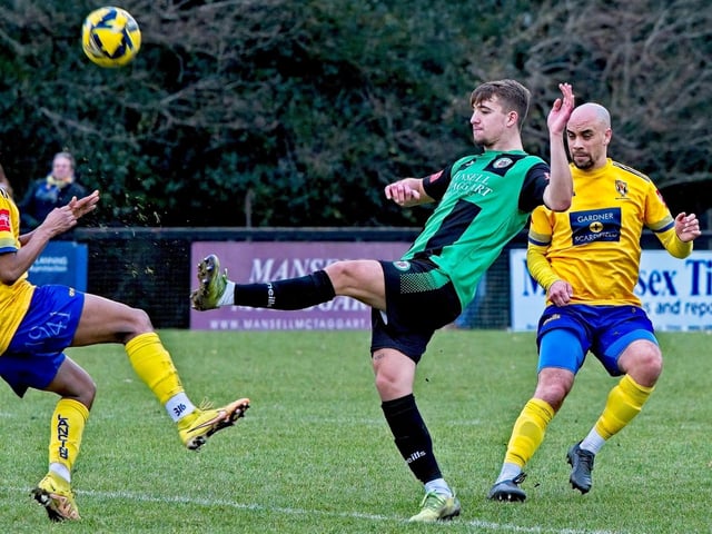 Images from Burgess Hill Town v Lancing, which finished 4-4 in an Isthmian south east thriller