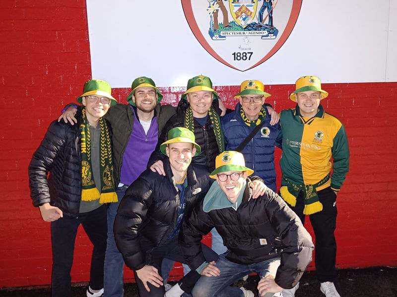 Horsham supporters at the historic FA Cup first round clash at Barnsley