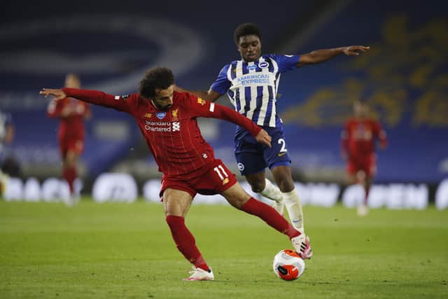 Tariq Lamptey, who has been linked with a move away from Brighton, will start against Liverpool in the FA Cup fourth round. (Photo by Paul Childs/Pool via Getty Images)