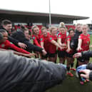 Lewes celebrate their win over Sheffield United | Picture: Lewes FC
