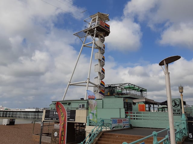 The 30m tower staircase looks like a giant helter skelter