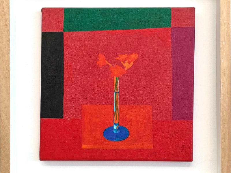 Blue Glass by Anthony Benjamin FRSA, RE (1931-2002), acrylic on canvas, 1994, 12”x 12”, £3,500 from Art & Horse Racing Gallery