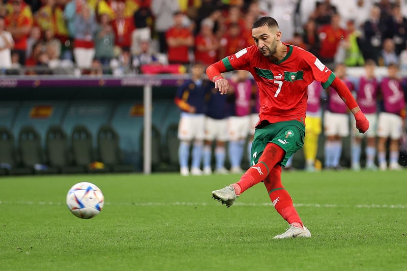 Out-of-favour Chelsea winger Hakim Ziyech lead by example for Morocco as they created World Cup history for Africa and the Arabic world. The Atlas Lions' skipper netted in Morocco's 2-1 win over Canada that sealed their place in the round of 16. The 29-year-old successfully converted his spot-kick in Morocco's famous penalty shootout win over Spain in the first knockout round