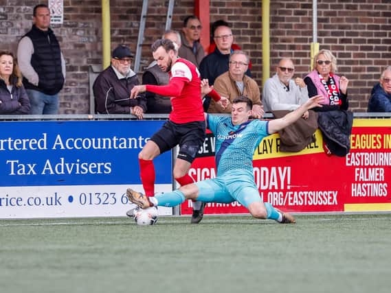Action from Eastbourne Borough's National League South clash with Braintree at Priory Lane