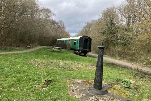 An old railway carriage can still be seen at the site of West Grinstead's former train station