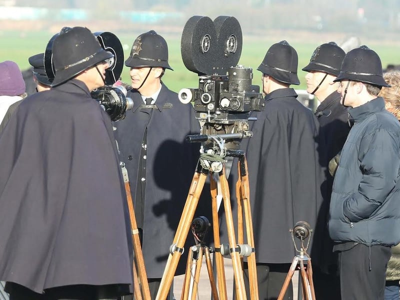 Filming at Shoreham Airport for The Crown season 1