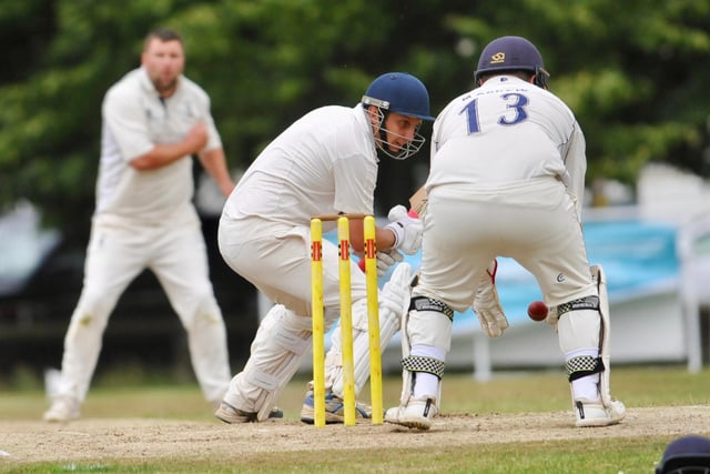 Action between Broadwater CC and Littlehampton CC in division three west of the Sussex League