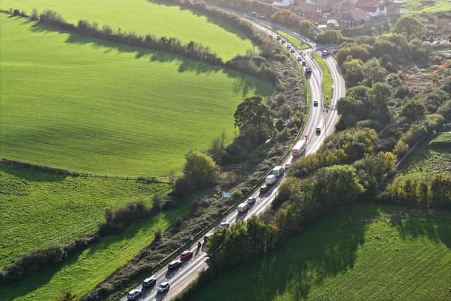 Utility repair and maintenance works have started on the A280 Angmering Bypass today– and they are expected to last until February 2024, with a Christmas hiatus. Photo: Eddie Mitchell