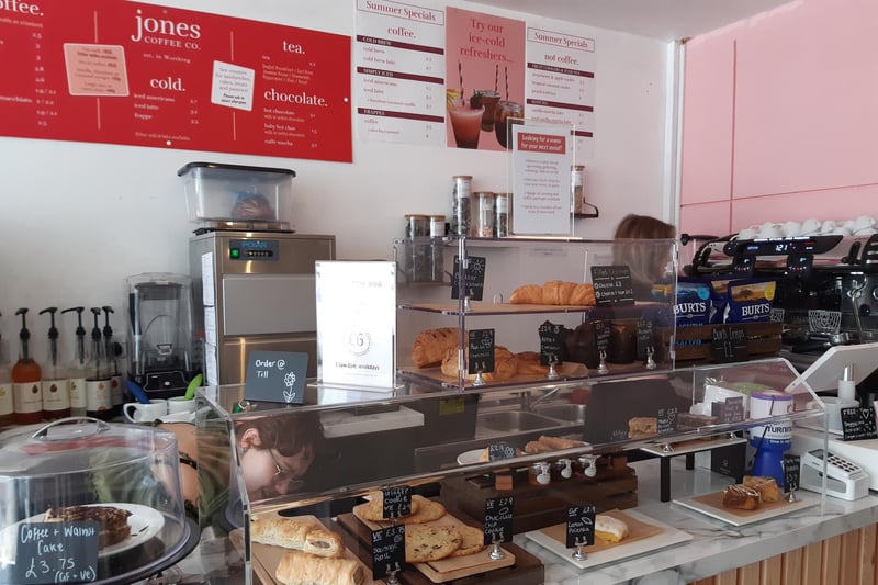 All the cakes in Jones Coffee Co, in Chapel Road, come from local bakeries