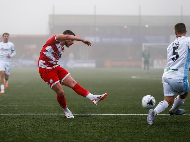 Eastbourne Borough take on Taunton Town in the fog - before the match was abandoned