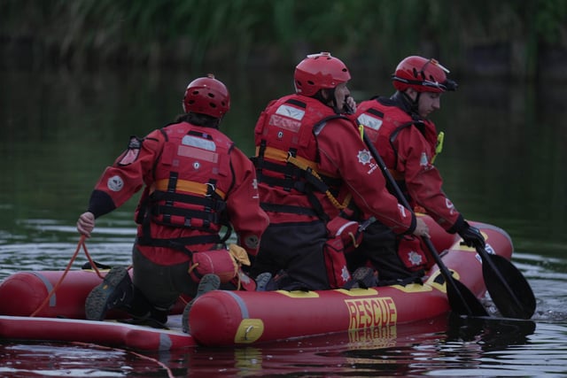 A dog stuck on a small island in a lake at a Worthing pleasure park has been rescued by West Sussex Fire & Rescue Service.