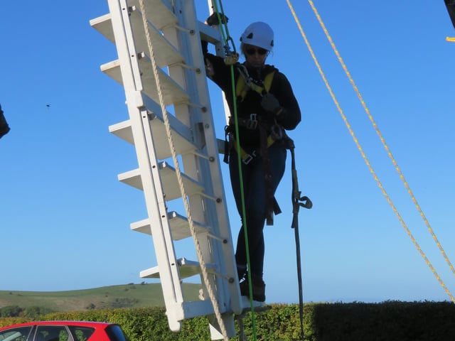 Jill Windmill in Clayton, Sussex, had her sweeps reattached on Saturday, October 8