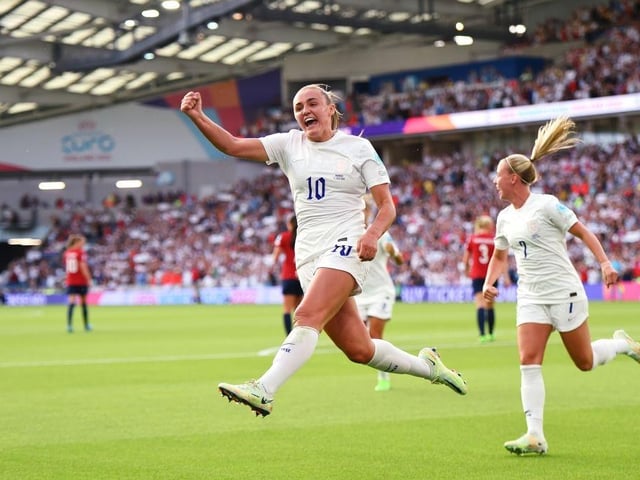 Georgia Stanway opens the scoring.