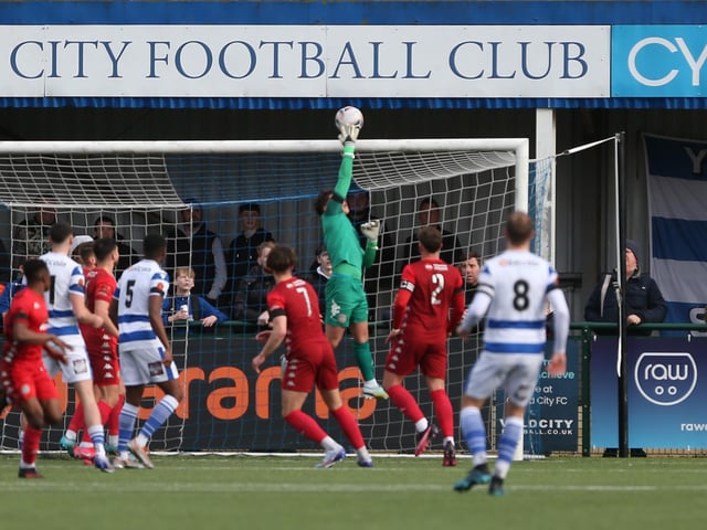 Action from Worthing FC's defeat at Oxford City in National League South