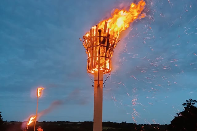 Villagers watched the lighting of the Jubilee beacon in Staplefield on Thursday, June 2