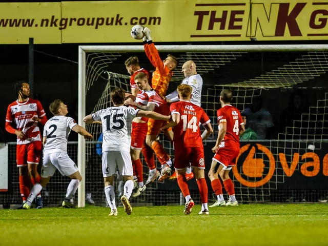 Action from Eastbourne Borough's visit to Weston-super-Mare in National League South
