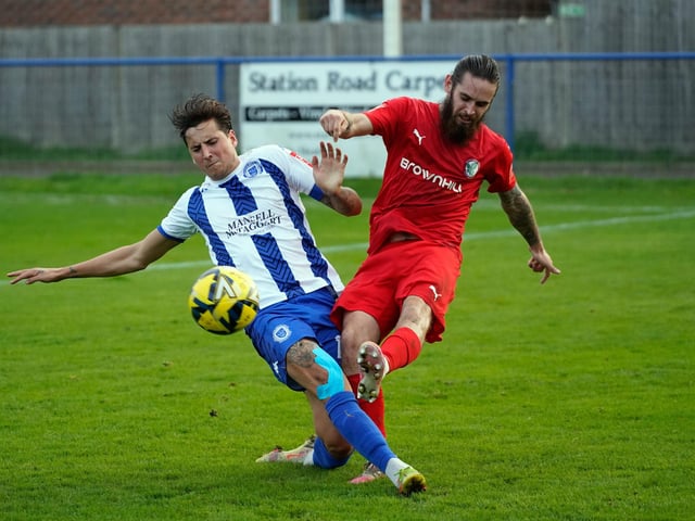 Action from Haywards Heath Town's victory over Beckenham in the Isthmian south east division