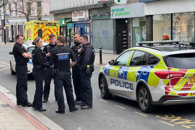 Police at the scene in Worthing. Picture by Eddie Mitchell