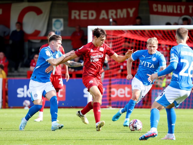 Crawley Town drew 1-1 with Stockport County in their League One encounter at the Broadfield Stadium. Stephen Lawrence/Telephoto Images was there to catch the action