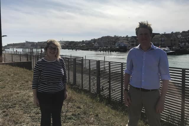 Lewes MP Maria Caulfield with James MacCleary. Picture from Lewes District Council