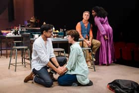Amit Shah, Alex Roach, Greg Wise, Susan Wokoma in Never Have I Ever: Photo Helen Murray