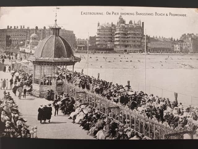 Close up on the bandstand from Pier and Bandstand August 1921.