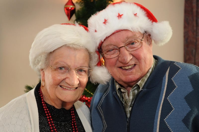 Age Concern Haywards Heath celebrate Christmas. Joan and Cyril Henwood