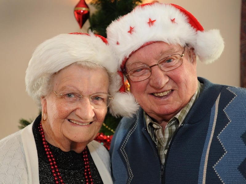 Age Concern Haywards Heath celebrate Christmas. Joan and Cyril Henwood