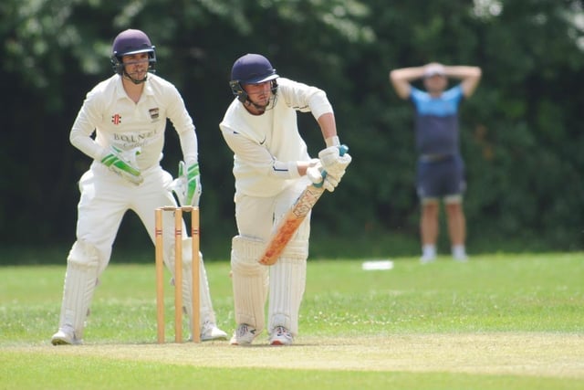 Action from Portslade CC v Bolney CC in Division 4 East of the Sussex Cricket League