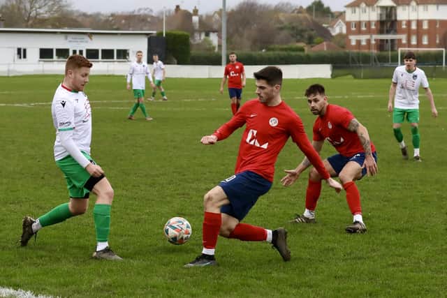 Eastbourne United in action at Bexhill | Picture: Joe Knight