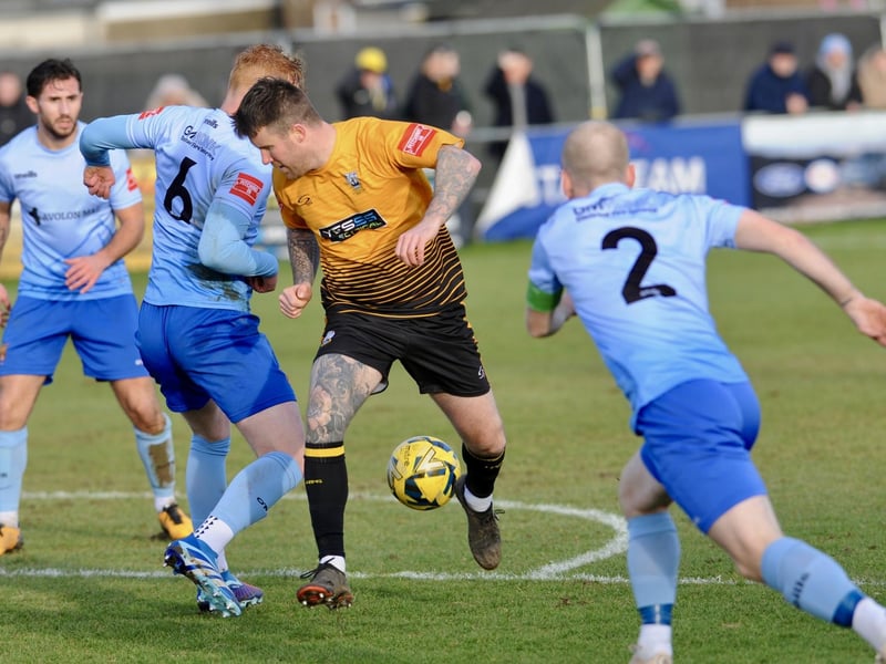 Action from Littlehampton Town v Lancing in the Isthmian south east division