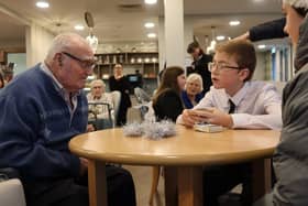 Beacon Academy students shared festive stories, poems, handmade cards with care home residents.