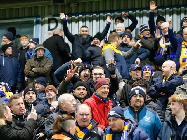 Mansfield Town fans ahead of the 2-1 win over Exeter City.