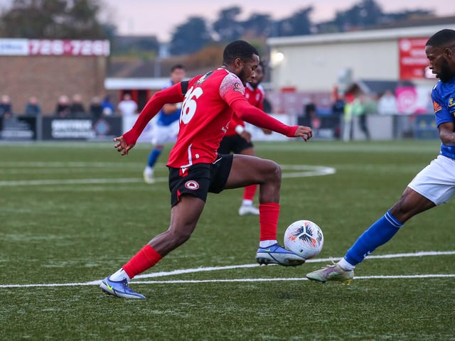 Action from Eastbourne Borough's 1-0 win over St Albans in National League South