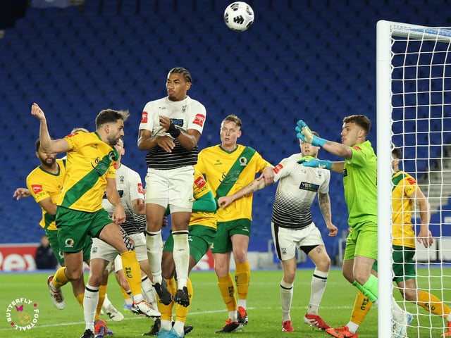 James Hammond’s majestic 95th minute free-kick clinched Horsham FC’s first league and Sussex Transport Senior Cup double in the club’s history.
