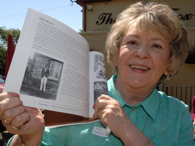 Past pupil Joan Hogan with a photograph of George Inglefield, who was headmaster of the school in the 1930s