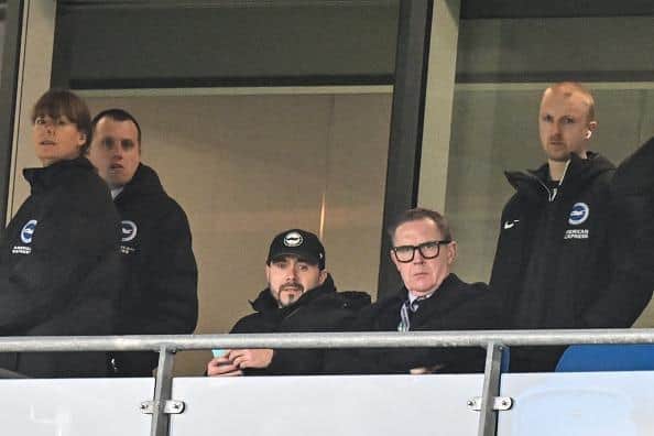 Brighton head coach Roberto De Zerbi watches from the stands as Albion booked their place in the FA Cup semi-final
