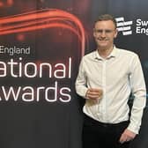 Cross in Hand CE Primary School swimming teacher Elliott Stevens at the Swim England National Awards.